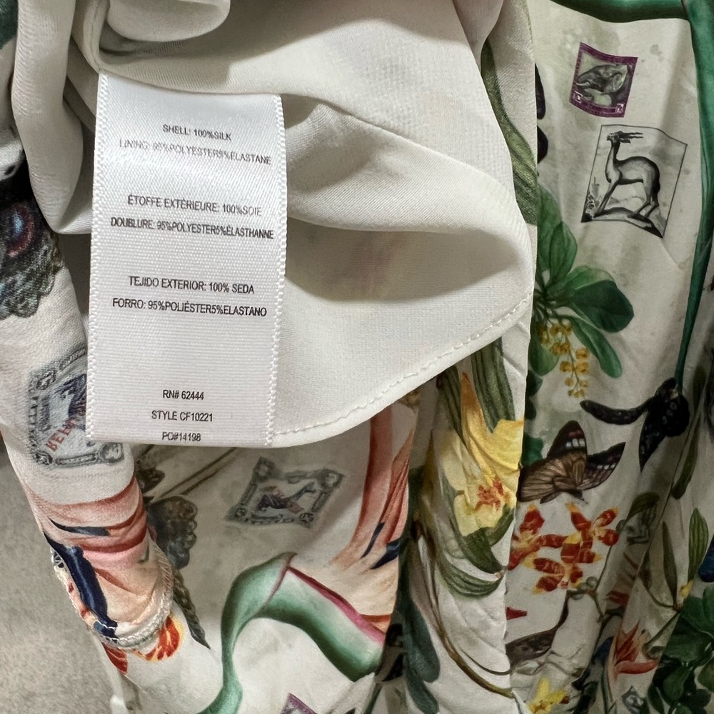 100% SILK SHELL SCARF PRINTED DRESS - Picture 3 of 6